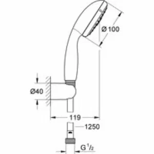 Душевой набор GROHE Tempesta 100, 2 режима, 1250 мм, 9,5 л/мин, хром (27799001) Душевой набор GROHE Tempesta 100, 2 режима, 1250 мм, 9,5 л/мин, хром (27799001)