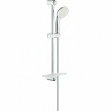 Душевой гарнитур GROHE Tempesta 100 с мыльницей, 2 режима струи, душевая штанга 600 мм, 5,7 л/мин, хром/белый (27926001)