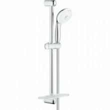Душевой гарнитур GROHE New Tempesta 100 с мыльницей, 4 режима струи, душевая штанга 600 мм, 9,5 л/мин, хром (28593002)
