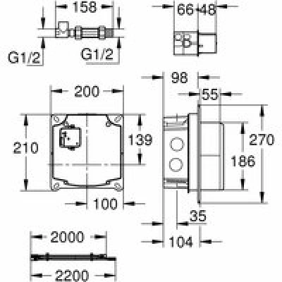 Скрытый монтажный ящик GROHE (36264001) Скрытый монтажный ящик GROHE (36264001)