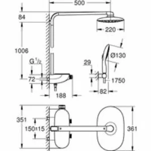 Готовый комплект для душа GROHE Rainshower SmartControl 360 MONO с набором аксессуаров 5 в 1 (NSB0141) Готовый комплект для душа GROHE Rainshower SmartControl 360 MONO с набором аксессуаров 5 в 1 (NSB0141)