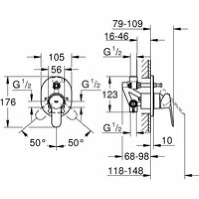 Смеситель для ванны GROHE BauEdge в комплекте с монтажной частью, хром (29039000) Смеситель для ванны GROHE BauEdge в комплекте с монтажной частью, хром (29039000)
