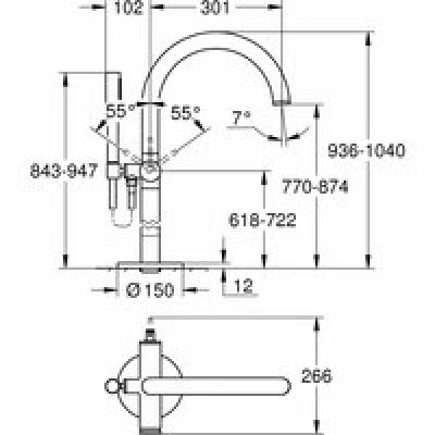 Внешняя часть смесителя для ванны GROHE Atrio напольного монтажа, хром (32653003) Внешняя часть смесителя для ванны GROHE Atrio напольного монтажа, хром (32653003)