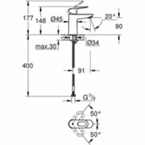 Смеситель для раковины GROHE BauLoop, S-size, хром (23337000) Смеситель для раковины GROHE BauLoop, S-size, хром (23337000)