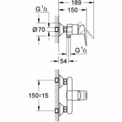 Смеситель для душа GROHE BauLoop, хром (23340000) Смеситель для душа GROHE BauLoop, хром (23340000)