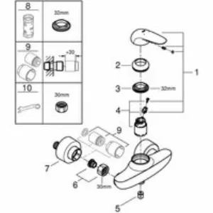 Смеситель для душа GROHE Wave, хром (32287001) Смеситель для душа GROHE Wave, хром (32287001)