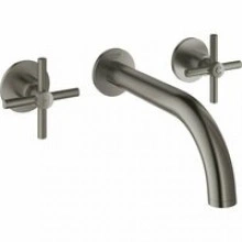Внешняя часть смесителя для раковины GROHE Atrio настенного монтажа на 3 отверстия, двухвентильный, темный графит матовый (20164AL3)