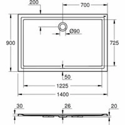 Душевой поддон GROHE 1400x900, универсальный, белый (39307000) Душевой поддон GROHE 1400x900, универсальный, белый (39307000)