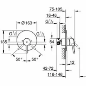 Смеситель для душа GROHE Concetto в комплекте с монтажной частью, хром (32213001) Смеситель для душа GROHE Concetto в комплекте с монтажной частью, хром (32213001)