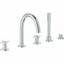 Смеситель для ванны GROHE Atrio двухвентильный, на 5 отверстий, на край ванны, хром (19923003)