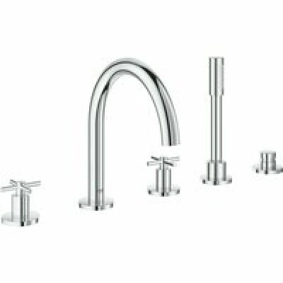 Смеситель для ванны GROHE Atrio двухвентильный, на 5 отверстий, на край ванны, хром (19923003)