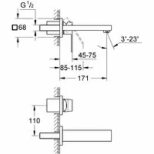 Внешняя часть смесителя для раковины GROHE Eurocube на 2 отверстия, S-Size, хром (19895000) Внешняя часть смесителя для раковины GROHE Eurocube на 2 отверстия, S-Size, хром (19895000)