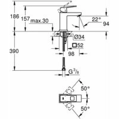Смеситель для раковины GROHE Eurocube, хром (23132000) Смеситель для раковины GROHE Eurocube, хром (23132000)