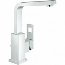 Смеситель для раковины GROHE Eurocube с донным клапаном и высоким изливом, хром (23135000)