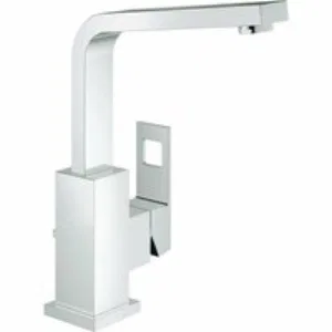 Смеситель для раковины GROHE Eurocube с донным клапаном и высоким изливом, хром (23135000) Смеситель для раковины GROHE Eurocube с донным клапаном и высоким изливом, хром (23135000)