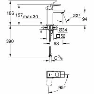 Смеситель для раковины GROHE Eurocube, S-size, хром (2339200E) Смеситель для раковины GROHE Eurocube, S-size, хром (2339200E)