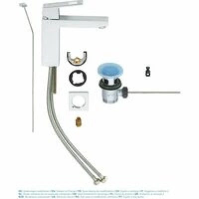 Смеситель для раковины GROHE Eurocube с донным клапаном, M-size, хром (23445000) Смеситель для раковины GROHE Eurocube с донным клапаном, M-size, хром (23445000)