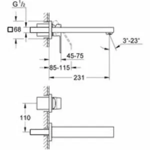 Внешняя часть смесителя для раковины GROHE Eurocube на 2 отверстия, M-Size, хром (23447000) Внешняя часть смесителя для раковины GROHE Eurocube на 2 отверстия, M-Size, хром (23447000)
