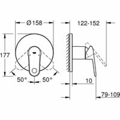 Внешняя часть смесителя для душа GROHE Europlus, хром (24059002) Внешняя часть смесителя для душа GROHE Europlus, хром (24059002)