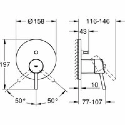Внешняя часть смесителя для ванны GROHE Concetto, хром (24054001) Внешняя часть смесителя для ванны GROHE Concetto, хром (24054001)