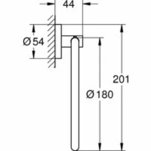 Кольцо для полотенца GROHE Essentials, тёмный графит глянец (40365A01) Кольцо для полотенца GROHE Essentials, тёмный графит глянец (40365A01)