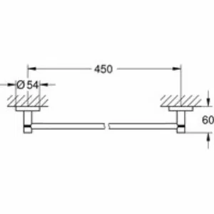 Держатель для полотенца GROHE Essentials 450 мм, тёмный графит глянец (40688A01) Держатель для полотенца GROHE Essentials 450 мм, тёмный графит глянец (40688A01)