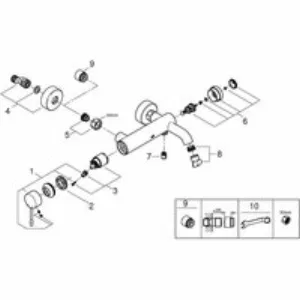 Смеситель для ванны GROHE Essence, темный графит матовый, (33624AL1) Смеситель для ванны GROHE Essence, темный графит матовый, (33624AL1)