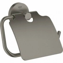 Держатель для туалетной бумаги с крышкой GROHE Essentials, темный графит матовый (40367AL1)