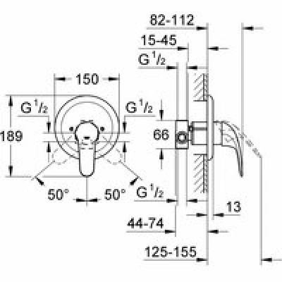 Смеситель для душа GROHE Euroeco, хром (32742000) Смеситель для душа GROHE Euroeco, хром (32742000)