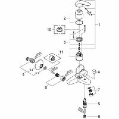 Смеситель для ванны GROHE Euroeco, хром (32743000) Смеситель для ванны GROHE Euroeco, хром (32743000)