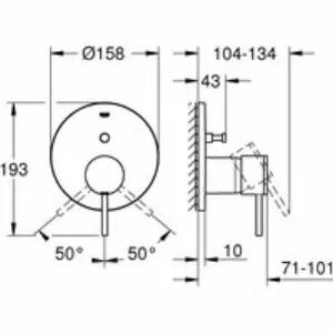 Внешняя часть смесителя для ванны GROHE Atrio на 2 потребителя, темный графит матовый (24066AL3) Внешняя часть смесителя для ванны GROHE Atrio на 2 потребителя, темный графит матовый (24066AL3)