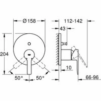 Внешняя часть смесителя для ванны GROHE Lineare, хром (24064001) Внешняя часть смесителя для ванны GROHE Lineare, хром (24064001)