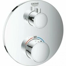 Внешняя часть термостата для душа GROHE Grohtherm на 2 потребителя, круглая, хром (24076000)