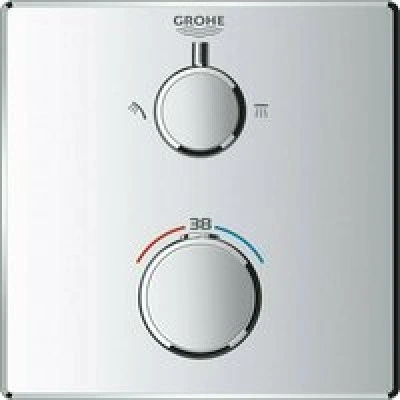 Внешняя часть термостата для душа GROHE Grohtherm на 2 потребителя, хром (24079000) Внешняя часть термостата для душа GROHE Grohtherm на 2 потребителя, хром (24079000)