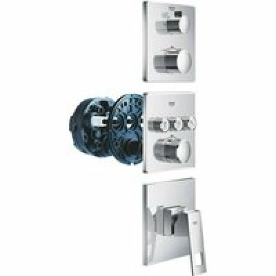 Внешняя часть термостата для душа GROHE Grohtherm на 2 потребителя, хром (24079000) Внешняя часть термостата для душа GROHE Grohtherm на 2 потребителя, хром (24079000)