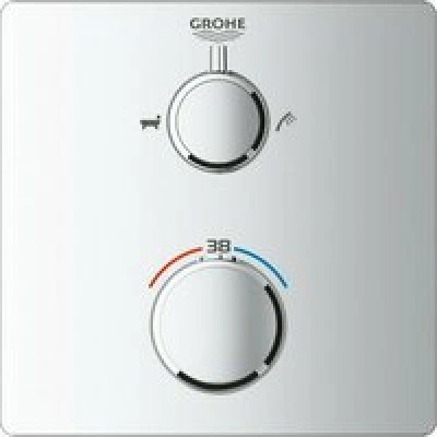 Внешняя часть термостата для ванны GROHE Grohtherm на 2 потребителя, хром (24080000) Внешняя часть термостата для ванны GROHE Grohtherm на 2 потребителя, хром (24080000)