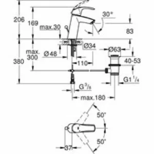 Смеситель для раковины GROHE Eurosmart, M-size, хром (23322001) Смеситель для раковины GROHE Eurosmart, M-size, хром (23322001)