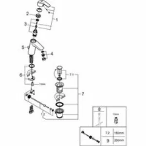 Смеситель для раковины GROHE Eurosmart, M-size, хром (2339310E) Смеситель для раковины GROHE Eurosmart, M-size, хром (2339310E)