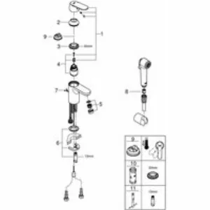 Смеситель для раковины GROHE Eurosmart Cosmopolitan с гигиеническим душем, S-size, хром (23125000) Смеситель для раковины GROHE Eurosmart Cosmopolitan с гигиеническим душем, S-size, хром (23125000)