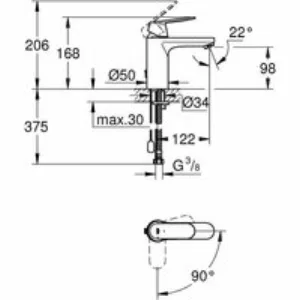 Смеситель для раковины GROHE Eurosmart Cosmopolitan, M-size, хром (2339700E) Смеситель для раковины GROHE Eurosmart Cosmopolitan, M-size, хром (2339700E)