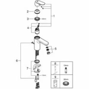 Смеситель для раковины GROHE Eurosmart Cosmopolitan, M-size, хром (2339700E) Смеситель для раковины GROHE Eurosmart Cosmopolitan, M-size, хром (2339700E)