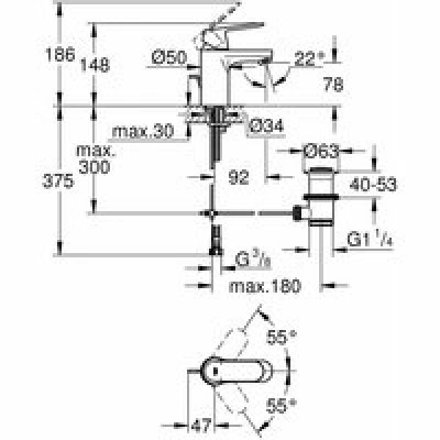 Смеситель для раковины GROHE Eurosmart Cosmopolitan с донным клапаном, низкий излив, хром (32825000) Смеситель для раковины GROHE Eurosmart Cosmopolitan с донным клапаном, низкий излив, хром (32825000)