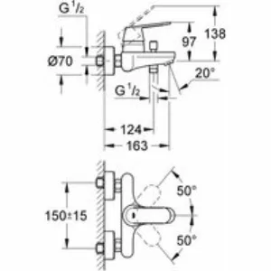 Смеситель для ванны GROHE Eurosmart Cosmopolitan, хром (32831000) Смеситель для ванны GROHE Eurosmart Cosmopolitan, хром (32831000)