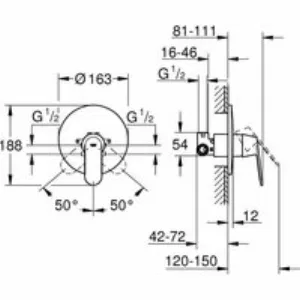 Смеситель для душа GROHE Eurosmart Cosmopolitan скрытого монтажа, в комплекте с монтажной частью, хром (32880000) Смеситель для душа GROHE Eurosmart Cosmopolitan скрытого монтажа, в комплекте с монтажной частью, хром (32880000)