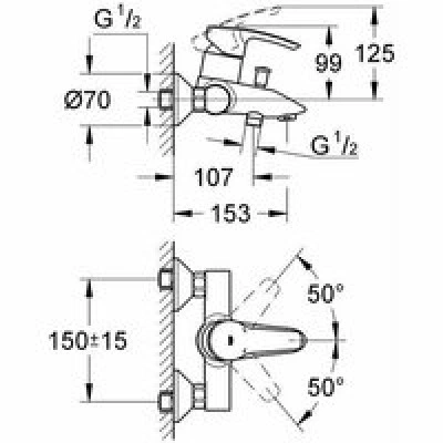 Смеситель для ванны GROHE Eurostyle, хром (33591001) Смеситель для ванны GROHE Eurostyle, хром (33591001)