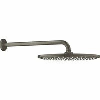 Верхний душ GROHE Rainshower с душевым кронштейном, 1 режим, темный графит матовый, (26066AL0) Верхний душ GROHE Rainshower с душевым кронштейном, 1 режим, темный графит матовый, (26066AL0)