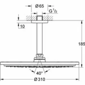 Верхний душ GROHE Rainshower Cosmopolitan 310, 8 л/мин, 1 режим, 142 мм, холодный рассвет глянец (26067GL0) Верхний душ GROHE Rainshower Cosmopolitan 310, 8 л/мин, 1 режим, 142 мм, холодный рассвет глянец (26067GL0)
