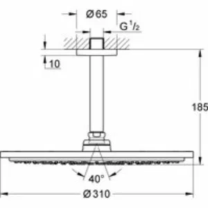 Верхний душ GROHE Rainshower Cosmopolitan 310, 8 л/мин, 1 режим, 142 мм, холодный рассвет матовый (26067GN0) Верхний душ GROHE Rainshower Cosmopolitan 310, 8 л/мин, 1 режим, 142 мм, холодный рассвет матовый (26067GN0)