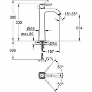 Смеситель для раковины GROHE Grandera, XL-Size, хром/золото (23313IG0) Смеситель для раковины GROHE Grandera, XL-Size, хром/золото (23313IG0)