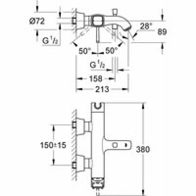Смеситель для ванны GROHE Grandera, хром/золото (23317IG0) Смеситель для ванны GROHE Grandera, хром/золото (23317IG0)